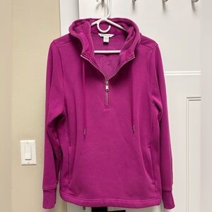 Athleta Fuchsia Half-Zip Fleece Hoodie